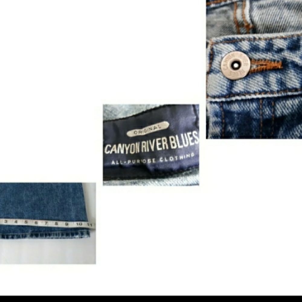 Womens vtg Canyon River blues sz 7 wide Leg 100% cotton Denim Jean's pants - Picture 4 of 8